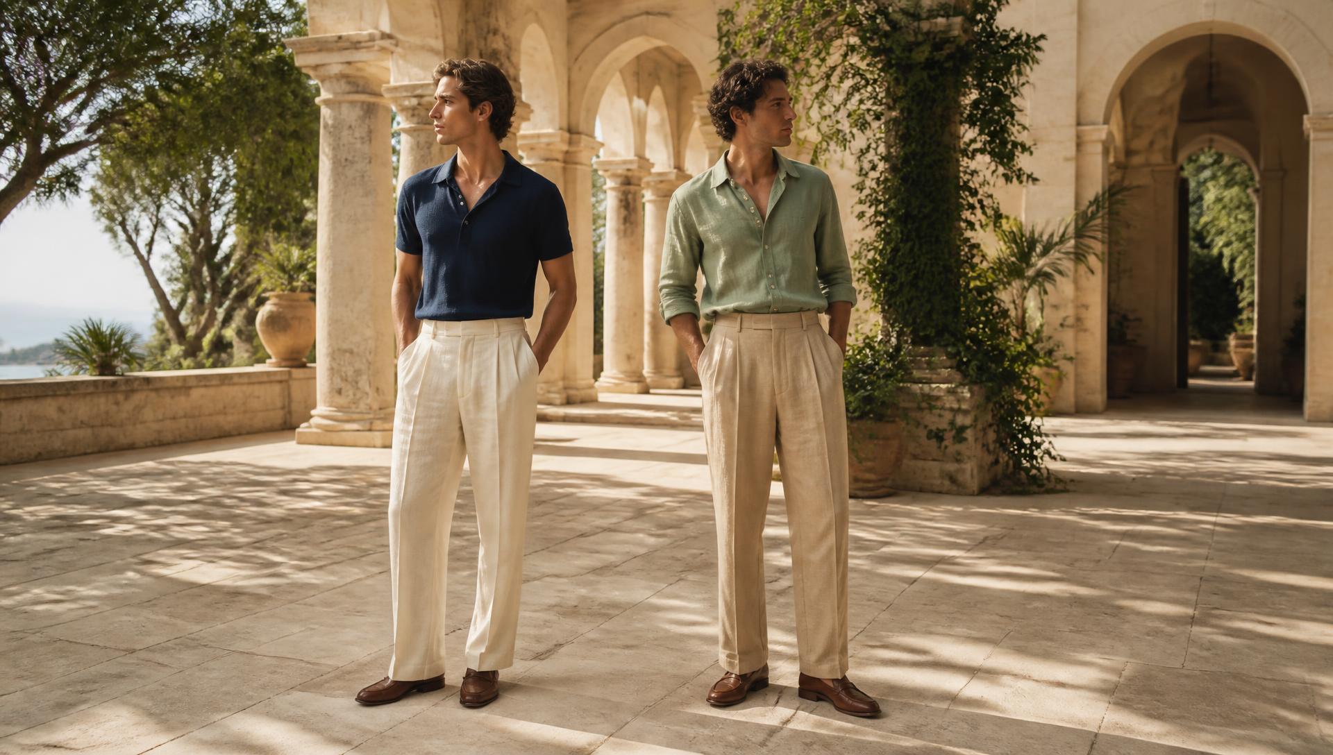 Maison & Marque — two models in linen summer tailoring